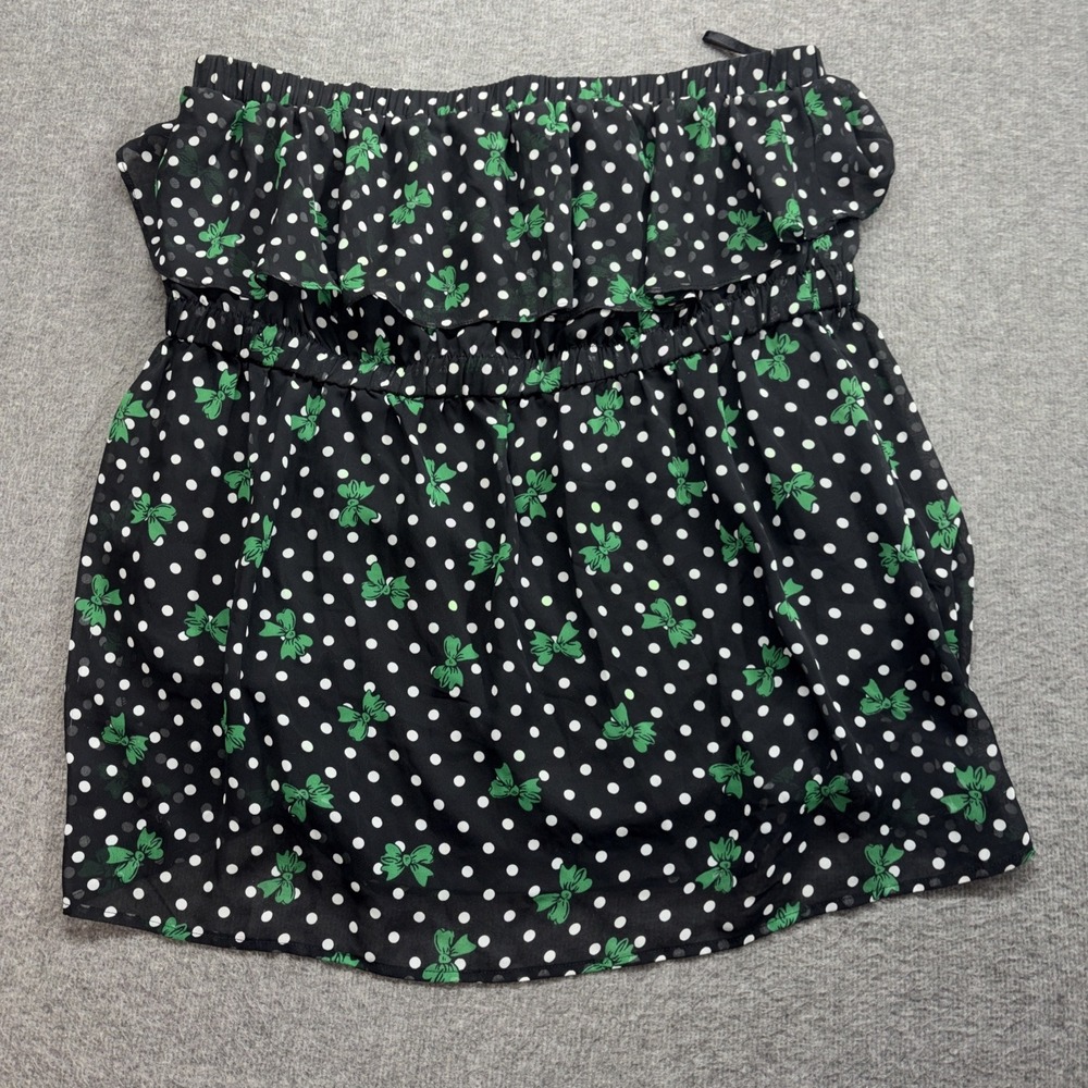 Torted‎ Women's Top Size 2 Dots Bose Green Black Beaudeux Lined